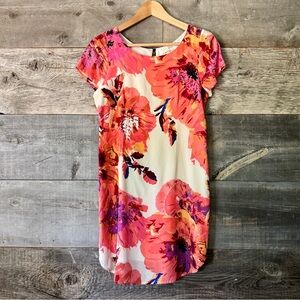 Yumi Kim Multi Color Floral Silk Dress Short Shift Classic Summer Wedding Bold S